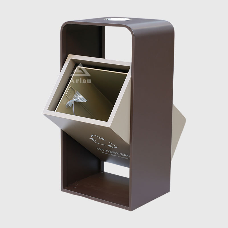 Luxury 304 Stainless Steel Trash Can - Hotel Outdoor Waste Bin - yalau