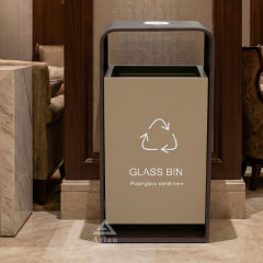 Luxury 304 Stainless Steel Trash Can - Hotel Outdoor Waste Bin - yalau