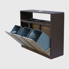 Durable 3-Category Hotel Trash Can - Custom Outdoor Recycling Bin