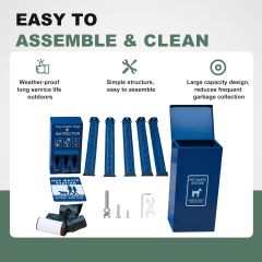 Dog Waste Station with Bag Dispenser and 11-Gallon Aluminum Bin