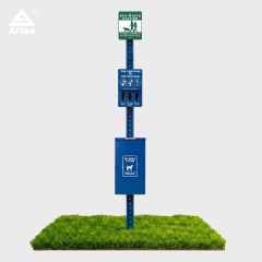 Dog Waste Station with Bag Dispenser and 11-Gallon Aluminum Bin