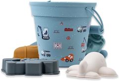 Silicone Beach Toys Sand Toys Beach Bucket with Sand Sifters Lid 4 Sand Molds Shovels Sandbox Toys Travel and Eco-Friendly Snow Toys Set for Baby Kids Toddlers