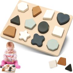 Toddlers Shape Puzzle Montessori Learning Shape Toy Board for Kids Preschool Boys