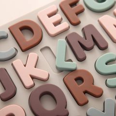 Silicone Alphabet Puzzle Montessori ABC Letter Toy Board for Kids Preschool Boys