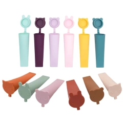 Baby Silicone Popsicle Molds Multicolor Ice Cream Mold with Lid ice cream popsicle mold