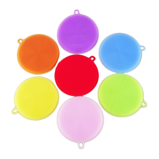 Round Silicone Dish Sponge Dish Scrubber