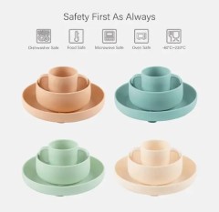 3pcs Baby Silicone Toddler Plates Set