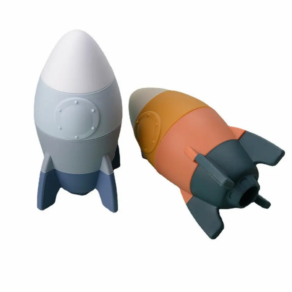 Silicone Rocket Stacking Toy - Space Rocket Toy - Baby Teething Toys ...