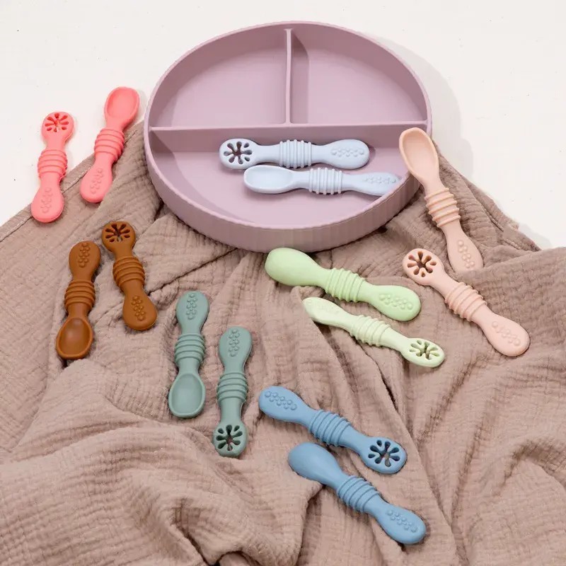 Silicone Baby Spoons Toddler Self Feeding