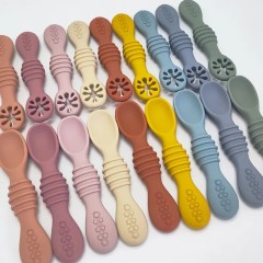Silicone Baby Spoons Toddler Self Feeding