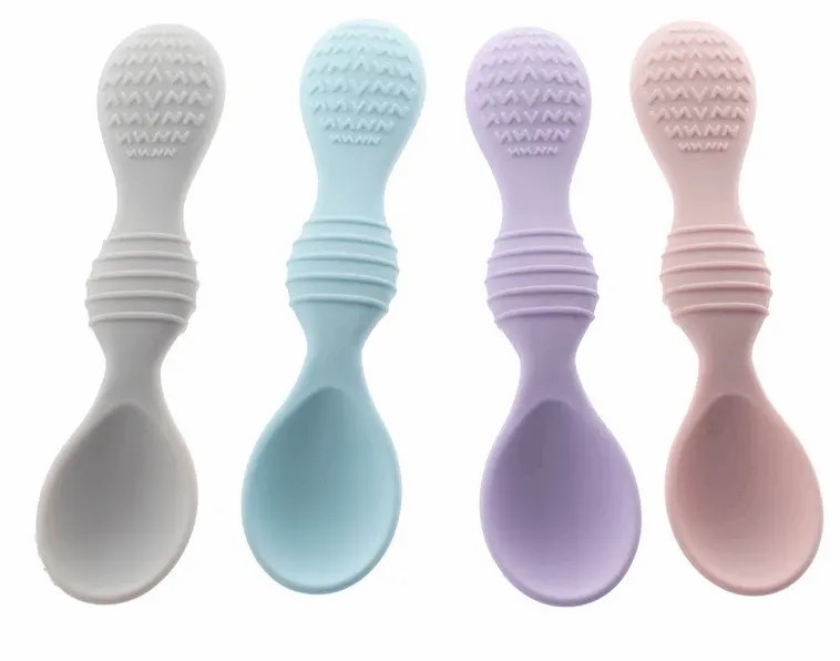 Baby Silicone Spoons Self Feeding 6 Months
