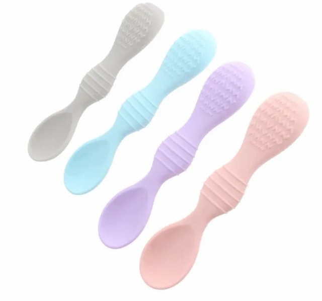 Baby Silicone Spoons Self Feeding 6 Months