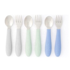 Custom Kids Silverware with Silicone Handle