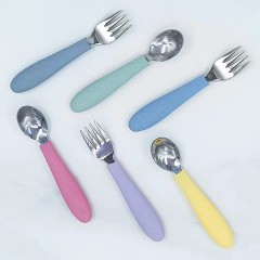 Custom Kids Silverware with Silicone Handle