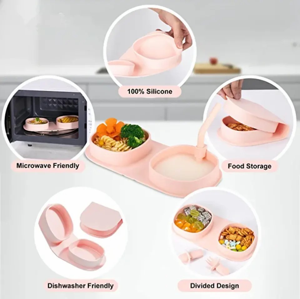 Silicone Toddler Baby Plates Dishes