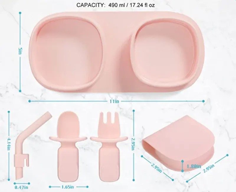 Silicone Toddler Baby Plates Dishes