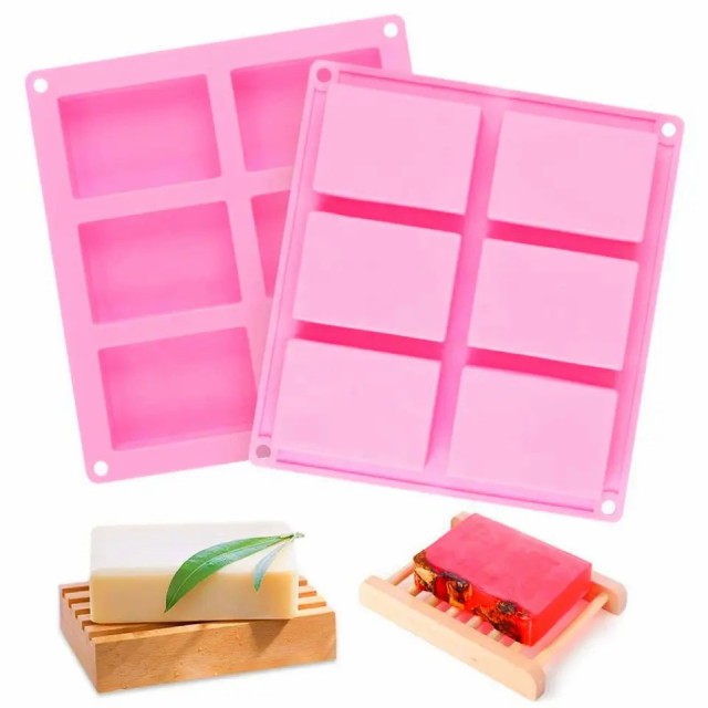 6 Cavities Rectangle Silicone Soap Mold