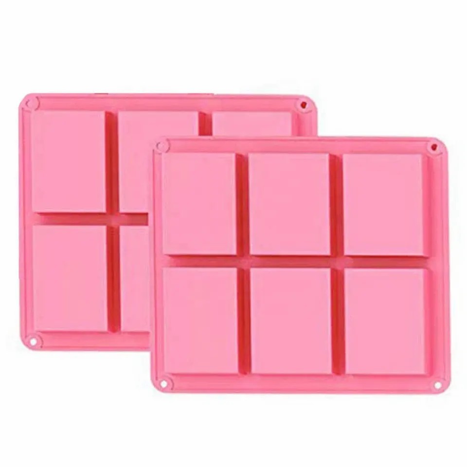 6 Cavities Rectangle Silicone Soap Mold