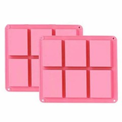 6 Cavities Rectangle Silicone Soap Mold