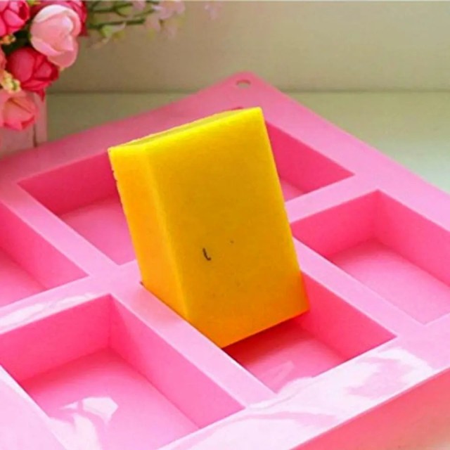 6 Cavities Rectangle Silicone Soap Mold