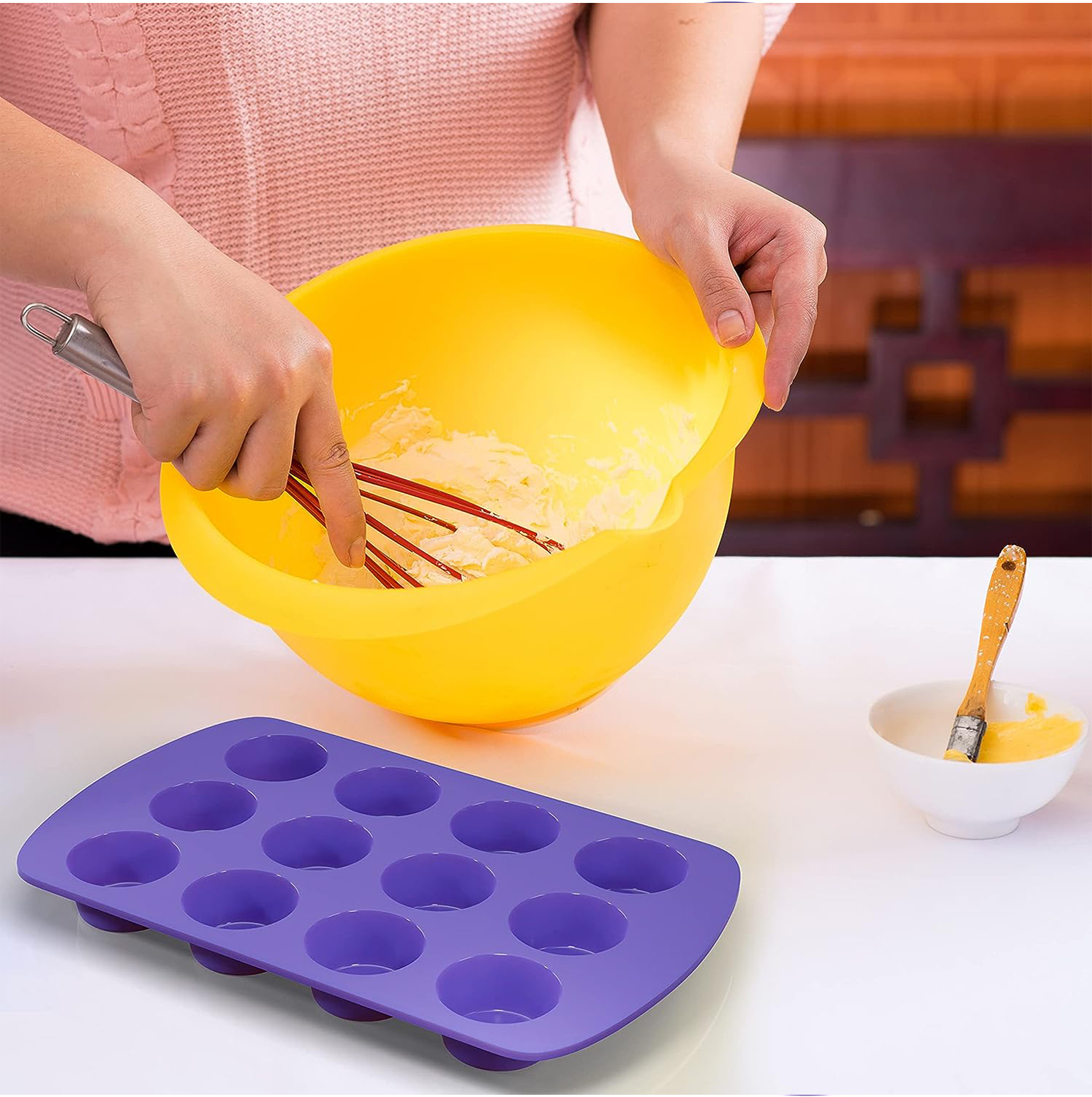 Silicone Muffin Pan - Regular 12 Cups Cupcake Tray
