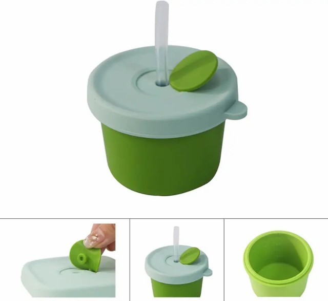 Silicone Baby Cups with Straw