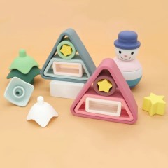 Colorful Stacker Triangle Square Building Block Set