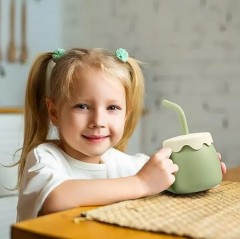 Silicone Baby Cups with Straw