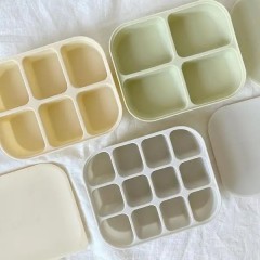 Silicone Baby Food Freezer Tray with Clip-on Lid