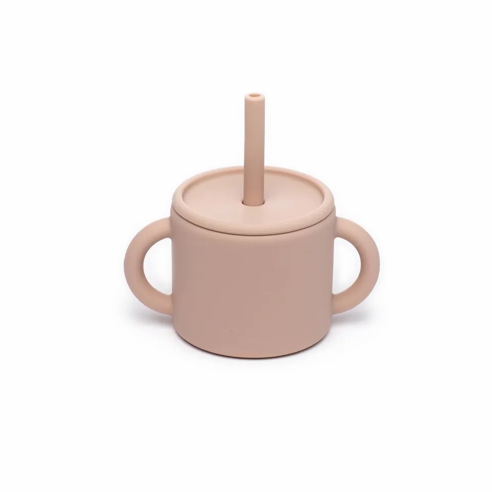 100% Silicone Baby Straw Cup Training Cup