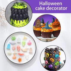 Halloween Molds Silicone for Chocolate 2 Pack, 3D Halloween Chocolate Candy Gummy Mold Skull Pumpkin Bat Ghost Witch Hat Spider tombstone Shapes Mold