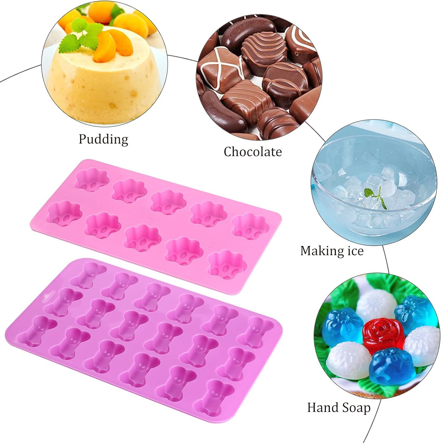 Puppy Dog Paw Bone Silicone Mold