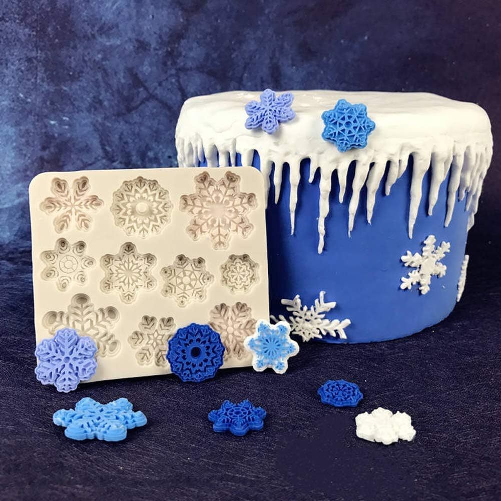 Christmas Fondant Molds, Xmas Cake Cupcake Decoration Silicone Chocolate Candy Mold, Christmas Tree/Gingerbread Man/Reindeer/Snowflake/Santa Claus Xmas Decor Resin Clay Molds