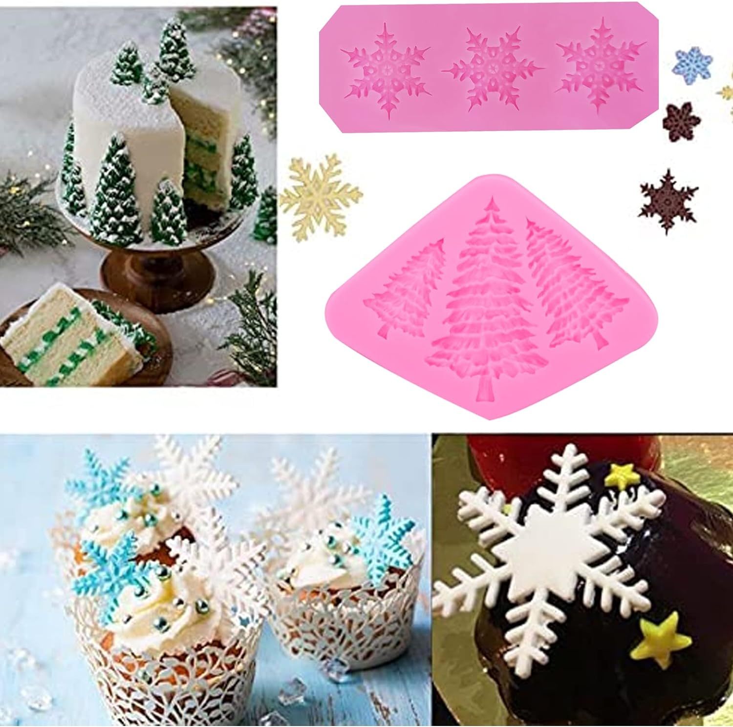Christmas Cake Silicone Fondant Molds
