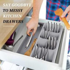 Silicone Silverware Drawer Organizer