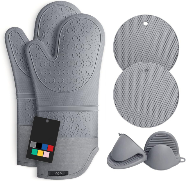 Silicone Oven Mitts and Pot Holders 