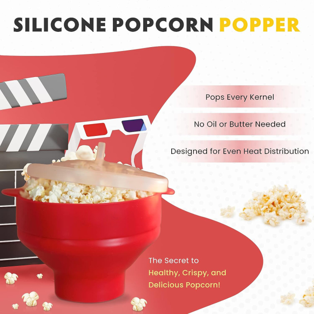 Microwaveable Silicone Popcorn Popper