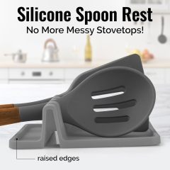 Silicone Utensil Rest with Drip Pad for Multiple Utensils