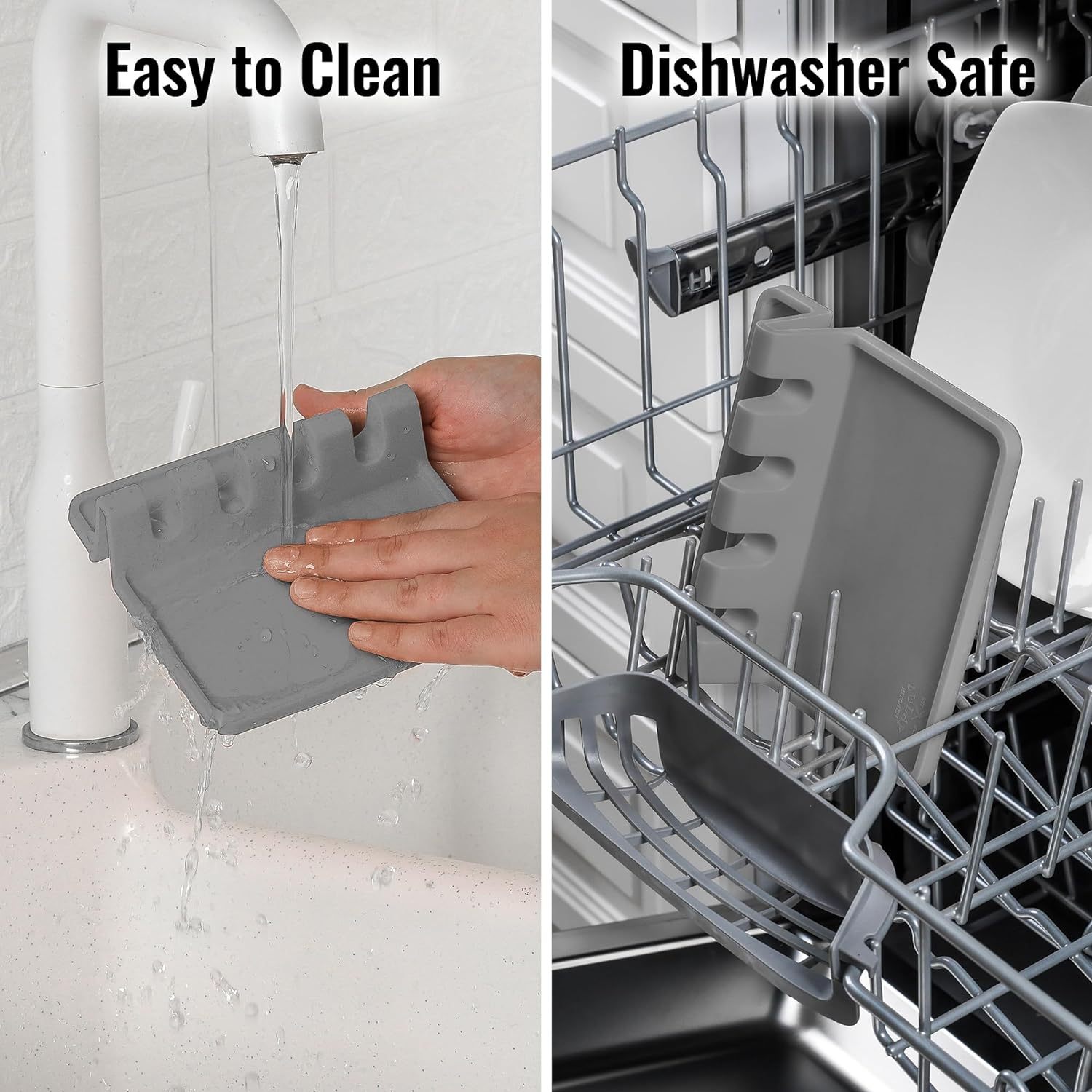 Silicone Utensil Rest with Drip Pad for Multiple Utensils