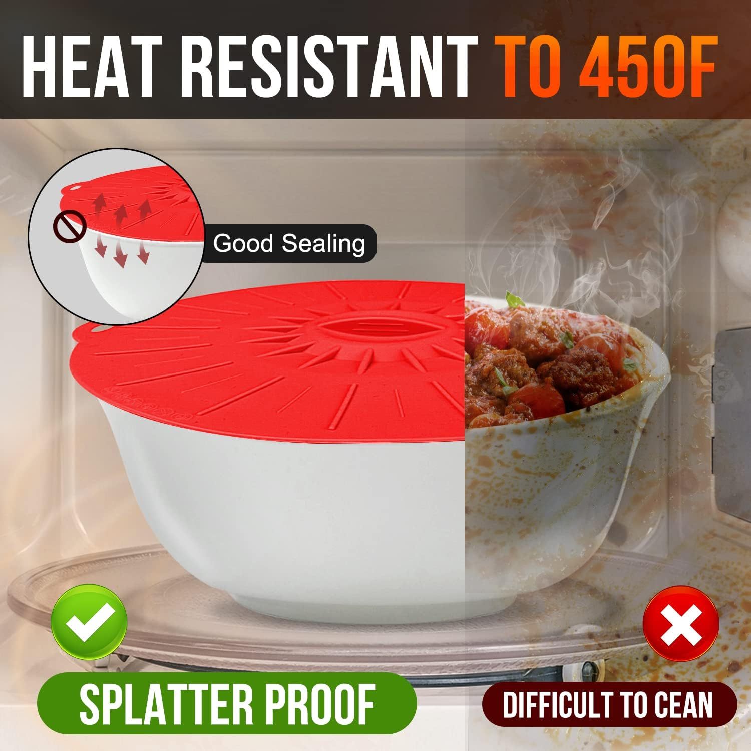 5 Pack Heat Resistant Microwave Cover