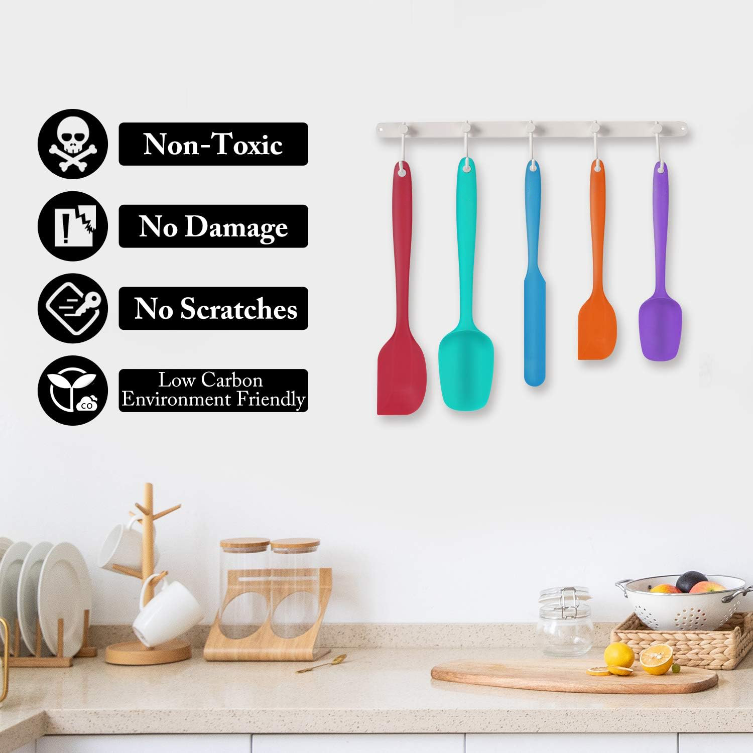 Food Grade Silicone Rubber Spatula Set for Baking