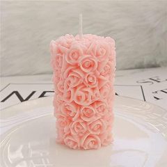 Cylinder Rose Flower Silicone Candle Mold,Cylinder Rose Flower Silicone Candle Mold for Handmade Soap, Bath Bomb, Lotion bar, Crayon, Wax, Polymer Clay
