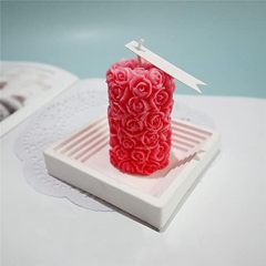 Cylinder Rose Flower Silicone Candle Mold,Cylinder Rose Flower Silicone Candle Mold for Handmade Soap, Bath Bomb, Lotion bar, Crayon, Wax, Polymer Clay