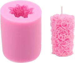 Cylinder Rose Flower Silicone Candle Mold,Cylinder Rose Flower Silicone Candle Mold for Handmade Soap, Bath Bomb, Lotion bar, Crayon, Wax, Polymer Clay