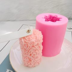 Cylinder Rose Flower Silicone Candle Mold,Cylinder Rose Flower Silicone Candle Mold for Handmade Soap, Bath Bomb, Lotion bar, Crayon, Wax, Polymer Clay