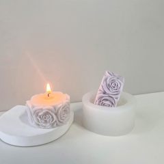 Rose Flower Column Candle Silicone Molds