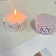 Rose Flower Column Candle Silicone Molds