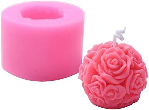 Rose Flower Column Candle Silicone Molds