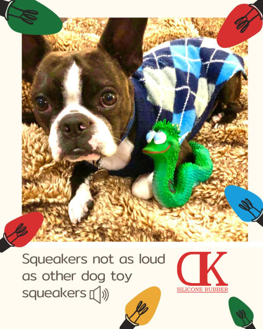 Smiley Snake Sensory Squeaky Rubber Dog Toy