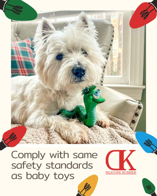 Smiley Snake Sensory Squeaky Rubber Dog Toy